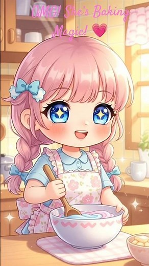 IAdorable Girl Baking Magic! 💖🍪” #cute #cuteanimation