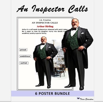 An Inspector Calls, English Literature, 6 Character Summary and Analysis Posters