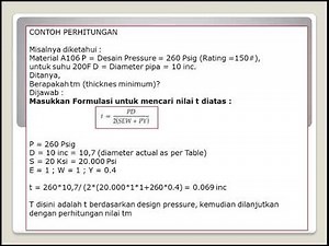 Cara menghitung tebal pipa sesuai ASME B31.3