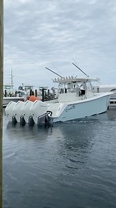 Listen to this quad V8 @mercurymarine 300’s growl as a @blackwaterboats 41’ TE leaves the dock in the keys. Such a sick rig! - #CenterConsolesOnly #BlackwaterBoats | Center Consoles Only