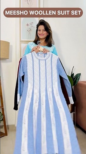 Meesho Winter Wear Woolen Kurti Pant Dupatta Set l Meesho Woollen Suit l Meesho Winter Wear #meesho