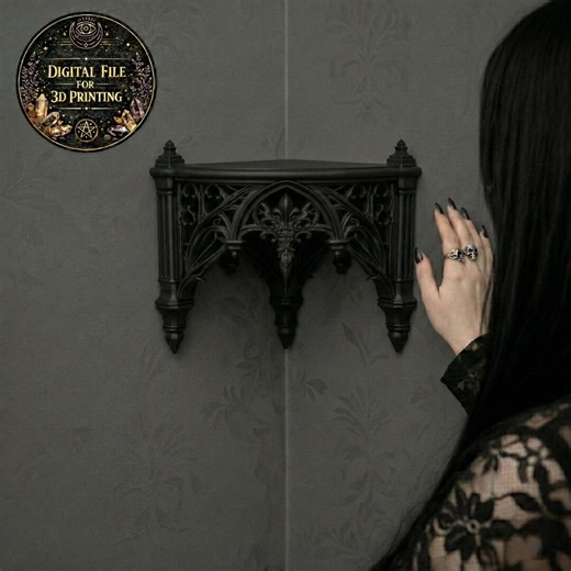 Gothic Corner Shelf STL - 3D Print File - Dark Cathedral Wall Decor and Dark Home Decor - Etsy