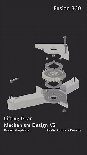 Lifting Gear Mechanism Design V2 #3dprinting #cad #fusion360 #robotics #mechatronics