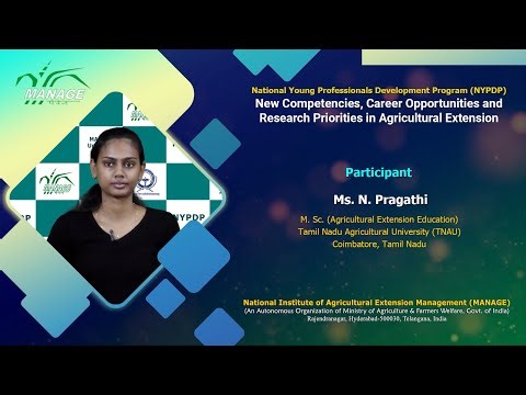 MANAGE | NYPDP | New Competencies,Career Opportunities&Research Priorities in Agri.Extn | N.Pragathi