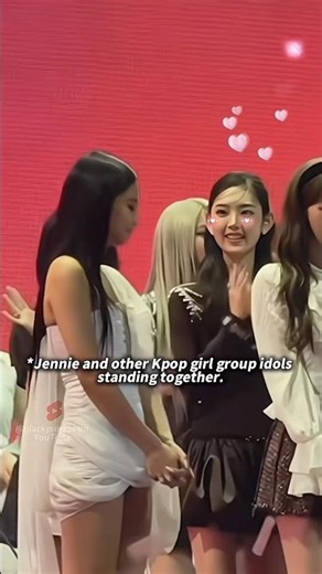 Kpop female idols reactions when they stand next to Jennie for the first time 🥰 #blackpink #jennie