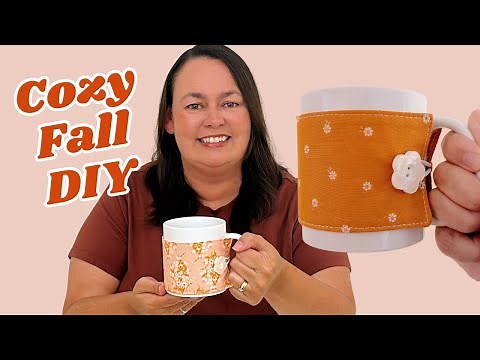 Cute Fall DIY Mug Cozy with Free Pattern 🍂
