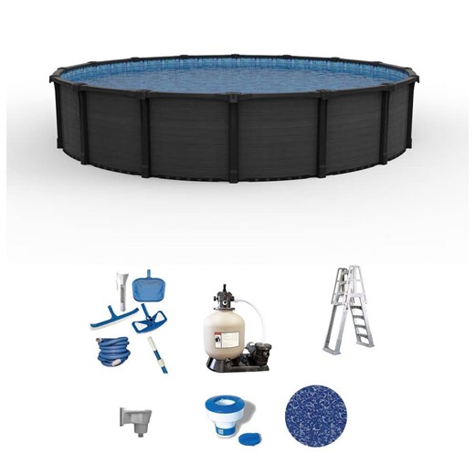 Check The Home Depot's Q&A Before Buying: SUNLAB Bimini 24 ft. Round 52 in. Deep Hard Sided Above Ground Standard Pool Package