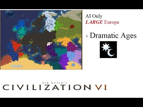 Civilization 6 32 civ A.I Only Large Europe TSL Dramatic Age Time Lapse. #civ6 #civilization #aionly