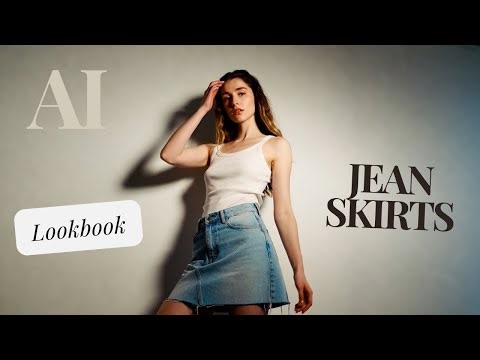 AI Generated Jean Skirt Lookbook No. 3 / Can You Tell Which Girl Is Real?