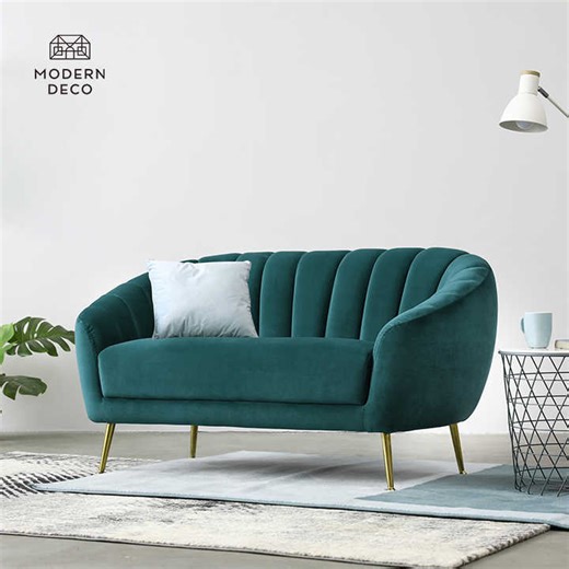 Velvet Modern Curved Sofa Living Room