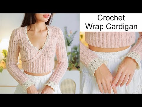 Crochet Ribbed Wrap Cardigan Tutorial | Chenda DIY