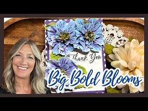 Bold Floral Card | Clematis Poet Etched Die 🌸 Spellbinders Poets Garden
