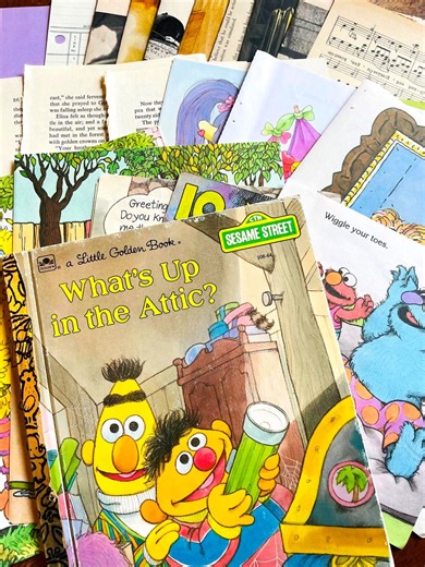 Ernie & Bert Sesame Street Golden Book Paper Kit | Junk Journal Scrapbooking Supplies | Retro Ephemera Pack | Collage Kit | Storybook Pages - Etsy