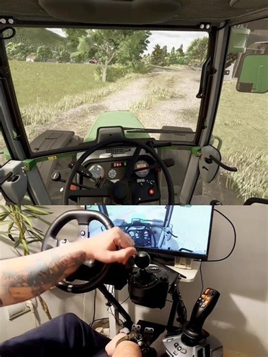 FS25 Fendt 309C & cow feeder Steering Wheel Thrustmaster Farmstick #dkgc #farming #fendt #farm #fs25