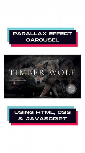 HTML, CSS, JS - Simple Parallax Effect Carousel #learnontiktok #design #parallax #frontend #coding #htmlcssjavascript #carousel