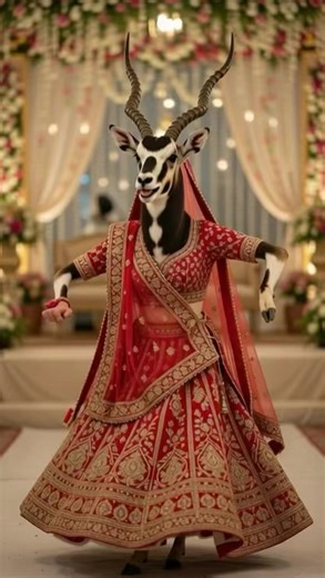 Entertainment World TV on Instagram: "Same animal bride dancing confidently in the center of the wedding, traditional attire flowing, realistic body motion, cultural celebration. #waitforit #WildlifeWonders #AnimalKingdom"