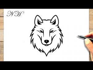 Comment dessiner un loup de face ‎