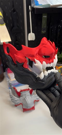 Battle Damaged Oni Mask 3d sculpted in Nomad on the M2 IPad Pro and 3d printed on the Kobra X by ANYCUBIC #3dprinting #3dsculpting #nomadsculpt #kobrax #anycubic | Michael Wong