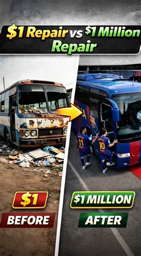 Cheap vs Million Dollar Bus Repair (Insane Transformation) Before vs After #automobile #bus