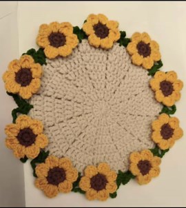 Crochet Sunflower Coaster Tutorial