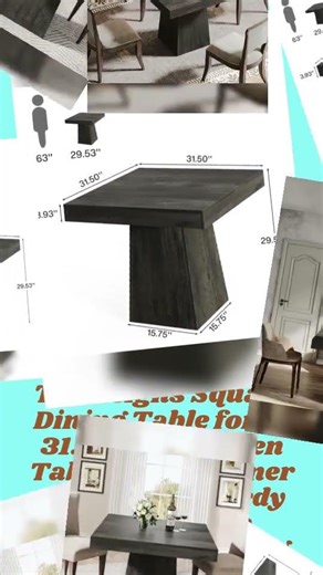 Tribesigns Square Dining Table for 4, 31.5-Inch Kitchen Table Small Dinner Table with Sturdy Pede...