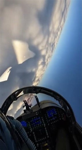 POV: You’re the Fighter Pilot at Mach 2 — Immersive cockpit view, clouds racing! #jet #aviation