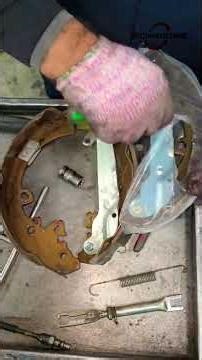 Rear wheel hand brake shoe kit installation#automotive