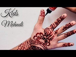 Simple Mehndi Design For Kids || Kid drawing a mehendi