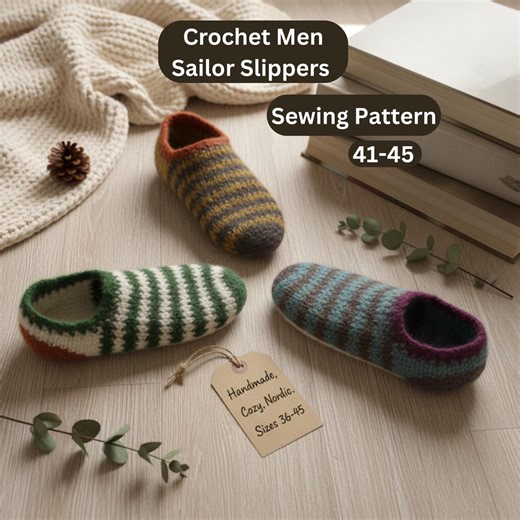 Felted Wool Slippers Jolly Stripes Slippers PDF Pattern | Mens AND WOMEN Slipper | Beginner Friendly - Etsy