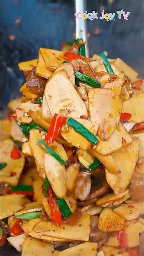 Stir-Fried Bamboo Shoots with Pork Belly | Savory & Comforting Asian Dish #shorts #amthuc #cookjoy
