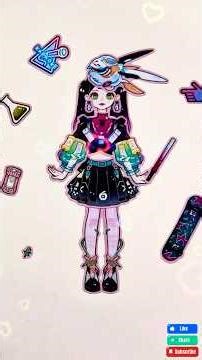 💖Cyber Punk Girl Sticker✨| Paper Doll Dress-Up #sticker #kawaii #paperdoll