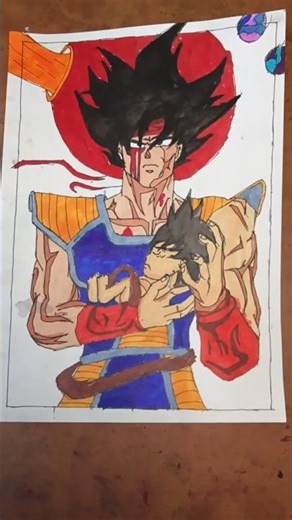 Title:Bardock Drawing Part 2 | Anime Sketch Tutorial ✍️🔥 #bardock #dragonball #youtubefeeds