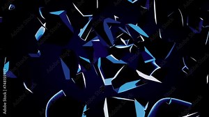 Many pieces transform to man face - 3D 4k animation (3840 x 2160 px)