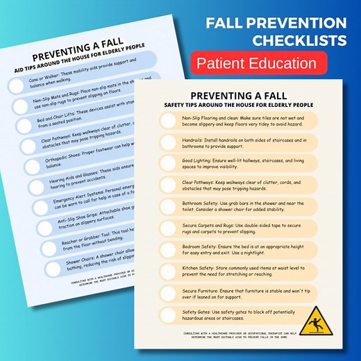 Falls Prevention Checklist: Senior Home Safety Guide (PDF) - Etsy