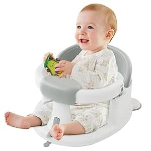 Baby Bath Seat for Babies: Non-Slip Infant Bathtub Chair with Suction Cups, Safe & Comfortable Baby Bath Support, Ideal for Sitting Up, Easy to Clean, Stable Design, Grey (6-24 Months)