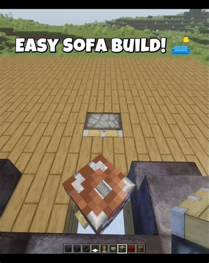 Minecraft Simple Sofa Build Tutorial! 🛋️ (KINDA HOMELESS) #shorts #minecraft