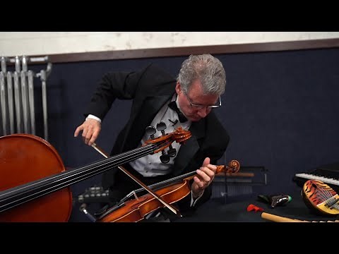 The "Chicago" Steve Martin plays world record 46 instruments in 4 minutes.