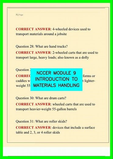 NCCER MODULE 9 INTRODUCTION TO MATERIALS HANDLING video