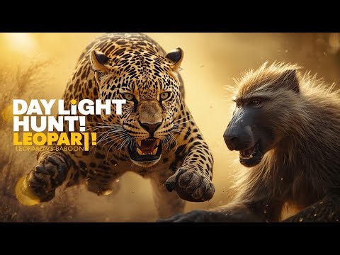“Leopard Hunts Baboon in Broad Daylight | Rare and Shocking Predator Attack Caught on Camera!”#