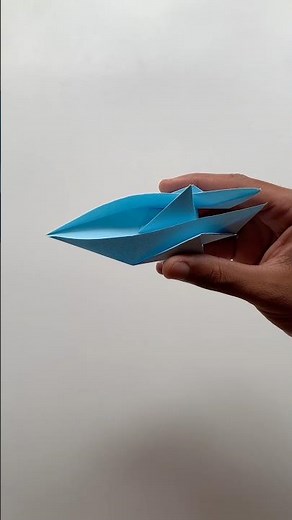 HOW TO MAKE AN AIR-POWERED PAPER BOAT #paperbecomesart #diy #easyorigami #origami #papercraft #yt