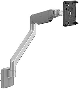 Humanscale M2.1 Adjustable Monitor Arm with Direct Hardwall Wall Mount - Silver M21HMSBTB