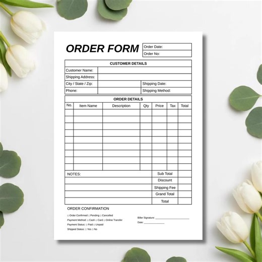 Editable Order Form Template for Crafters Small Business Sales Form for Handmade Shop Owners Printable Canva Form Digital Download - Etsy