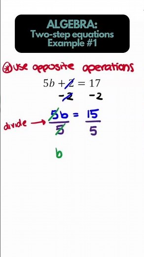 Algebra - Solving two-step equations Part 1