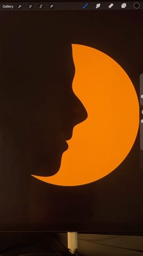 Minimal Moon Face Art 🌙✨ #procreate #drawing #art