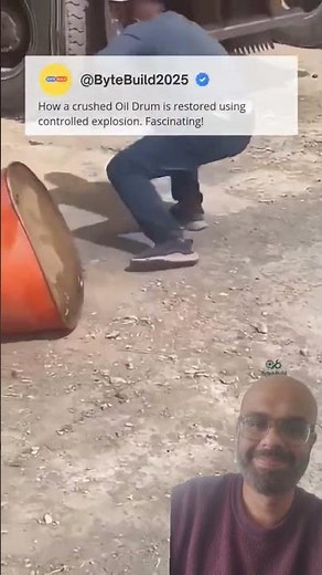 How to restore an oil drum's shape using controlled explosion