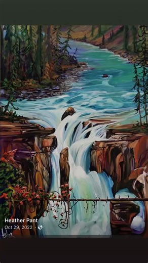 I love to paint waterfalls 🤗 | Heather Pant