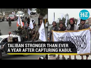 Taliban fighters celebrate on Kabul streets as Afghan Islamists mark first anniversary of their rule