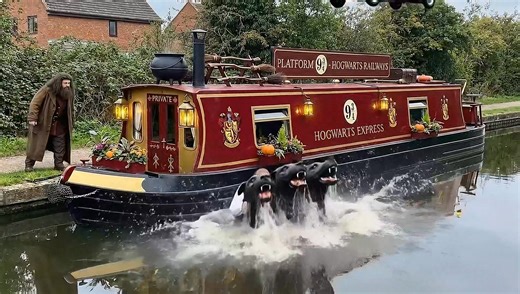 The hogwarts express narrowboat. #hogwarts #harrypotter #narrowboat #canalboat #boat #british | Canal Boats