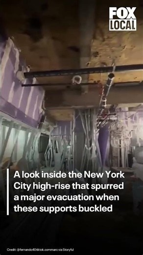 A look inside the NYC building where two columns buckled, forcing the evacuation of nearby buildings