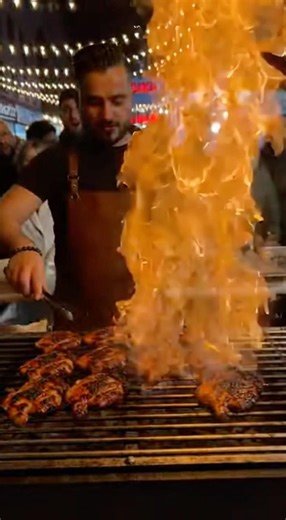 Turkish Grill EXPLODES in 1 Second 🔥 Crowd Was Not Ready #streetfood #fyp